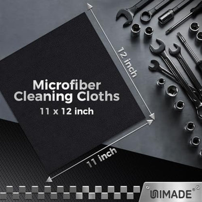 UNIMADE Microfiber Cleaning Cloth, 24 Pack Reusable Microfiber Towels - color: Grey, size: 24pk