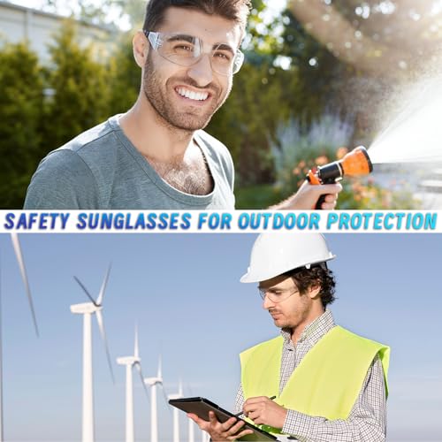 50 PCS Clear Safety Glasses Bulk for Men Women ANSI Z87.1 Protective Eyewear, Scratch & Impact Resistant Safety goggles, Polycarbonate Safety Sunglasses, Construction Lab Work Outdoor - color: Clear