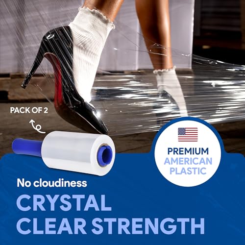 International Plastics Co. 2 Pack of 5'' Stretch Wrap with Rotating Handle - size: 2 Pack, style: 5" Spinning Handles