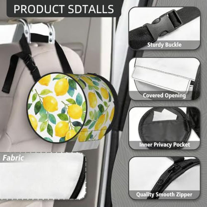 Lovely Lemon Cylinder Tissue Holder,Toilet Hanging Tissu Bag for Bathroom Home Travel - color: Lovely Lemon