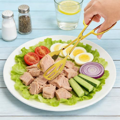 Jucoan 2 Pack Gold Salad Tongs, Buffet Serving Tongs, Stainless Steel - color: Gold