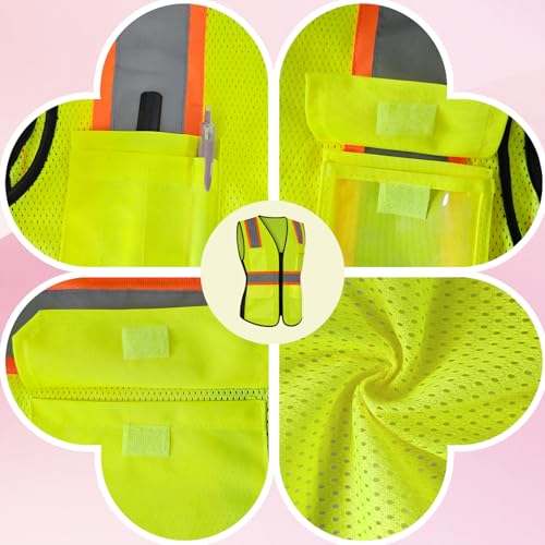 Safety Vest for Women, High Visibility Reflective Vest, Yellow, M - color: 1pc Yellow, size: Medium