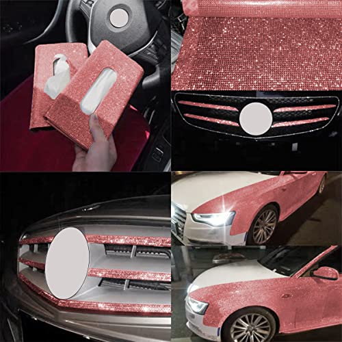 4 Pack 35.4 Inch Rhinestone Door Edge Guard Strips, Red - color: Red