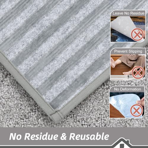 BEQHAUSE Non Slip Stair Treads for Wooden Steps 28" x 9", 15pcs, Grey - color: Grey - Geometric, size: 28 in X 9 in (15 Pieces)