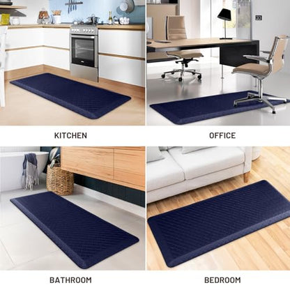 HappyTrends Kitchen Floor Mat - 4/5 Inch Thick Anti-Fatigue Kitchen Rug - color: Blue, size: 54"L x 22"W x 0.8"Th