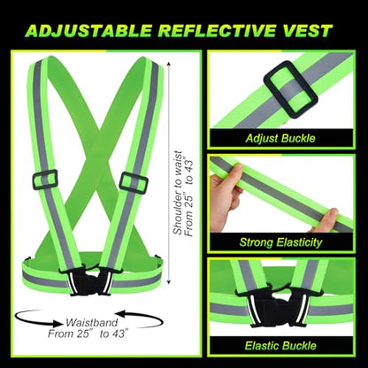 Hercicy Reflective Vest High Visibility Safety Vests Bulk - color: Green