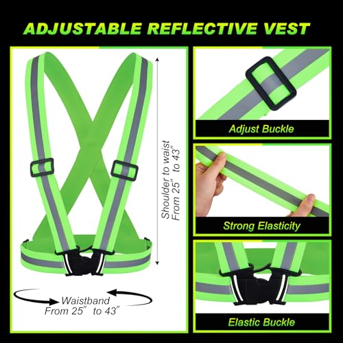Hercicy Reflective Vest High Visibility Safety Vests Bulk - color: Green