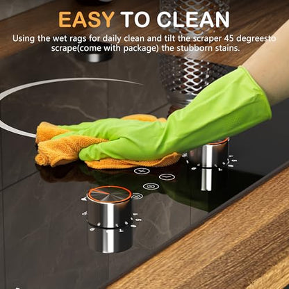 Karinear Electric Cooktop 2 Burner, 110V Electri Stove Top, Knob Control - color: 2 burners