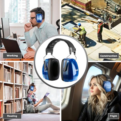 ProCase SNR33dB Noise Reduction Ear Muffs, Adult Hearing Protection - color: Crystalnavy
