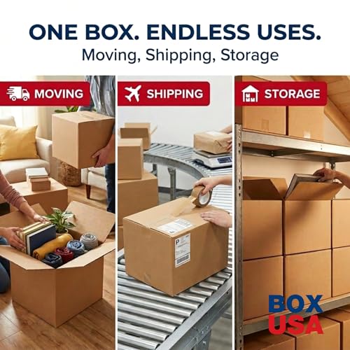 BOX USA Small Boxes Holds 65lbs, 12x8x8 25-Pk for Shipping & Packing