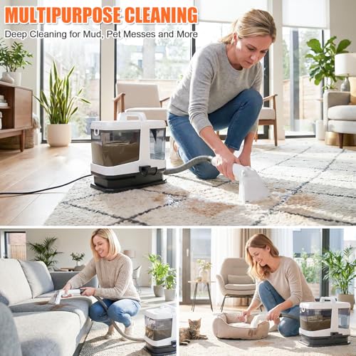 Foandbevi Carpet & Upholstery Cleaner Machine, 16KPa Spot Shampooer for Pet