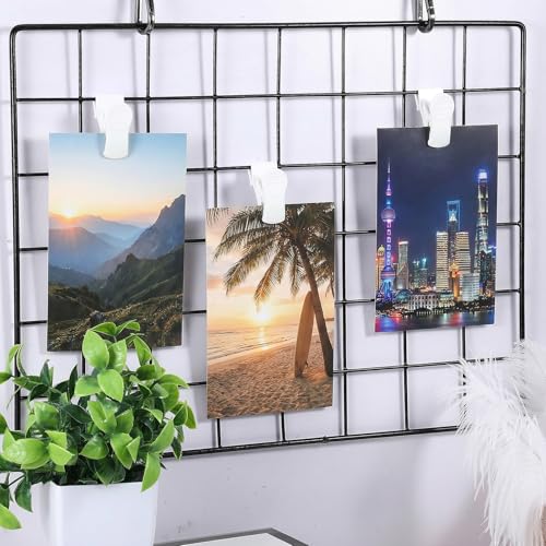 32 Pcs Plastic Gridwall Clips, Accessory Hooks for Hanging Display Sign Holder, Storage and Organization in Retail, Home, Workspace, White
