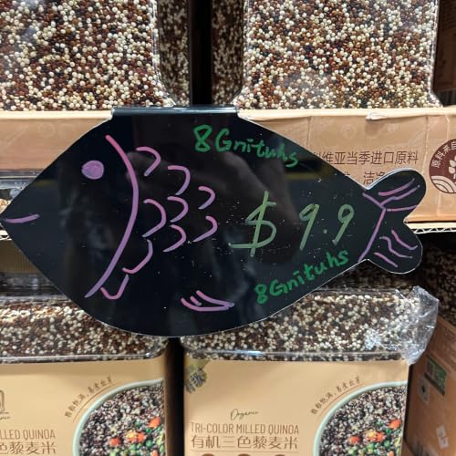 10PCS Fish Mini Chalkboard Signs for Food, Reusable and Reserved Table Signs, Food Labels for Party Buffet, Easy to Write and Wipe Out, Catering Supplies Buffet Display, Place Cards