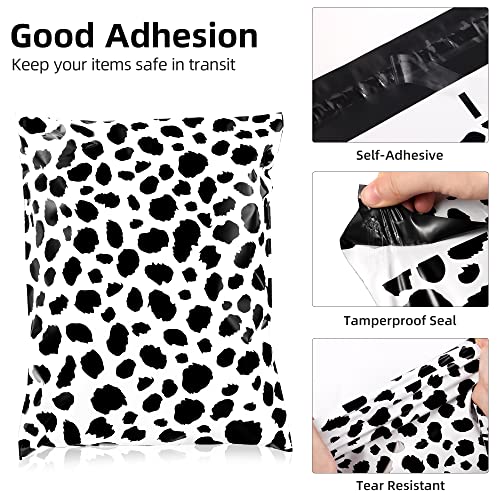 10x13 Inch Poly Mailers, Leopard Pattern, 100 Pack Self Sealing - color: Black Leopard