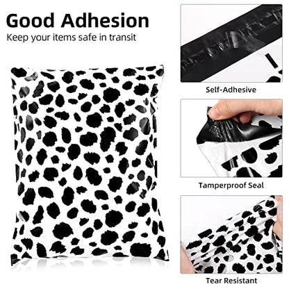 10x13 Inch Poly Mailers, Leopard Pattern, 100 Pack Self Sealing - color: Black Leopard