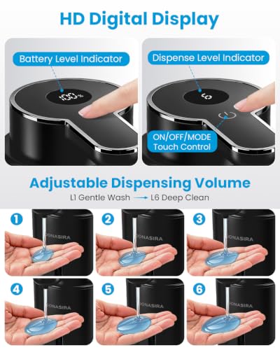 Touchless Automatic Liquid Soap Dispenser, Rechargeable Black - color: Black