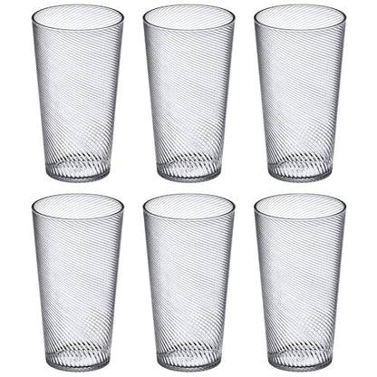 Amazing Abby - Breeze - 30-Ounce Plastic Tumblers (Set of 6), Iced-Tea Drinking Glasses, All-Clear Reusable Cups, Stackable, BPA-Free, Shatter-Proof, Dishwasher-Safe