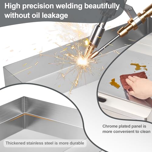 Mvegoiuok Commercial Electric Griddle 14 Inch Stainless Steel Table Top Griddle 1800W Indoor Grill Electric Flat Top Grill Smokeless