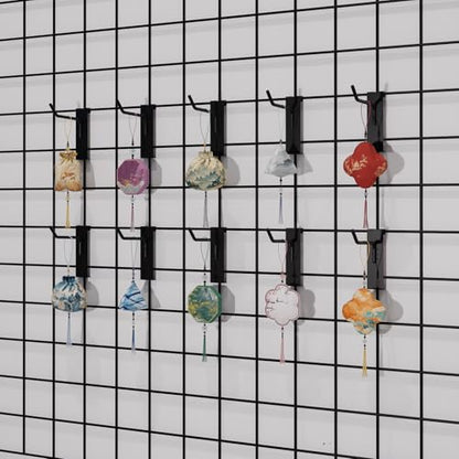 12'' Gridwall Hooks Metal, Black, 25pcs Gridwall Accessories - color: Black, size: 12 Inch