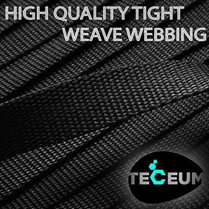 TECEUM Webbing Strap, 3/4" to 2", 10-50 Yds, Multi-Color Heavy Duty Tape - color: Black, size: 1"- 25 yards