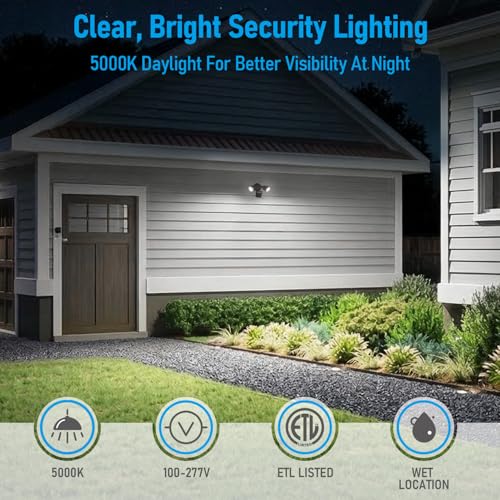 LEONLITE Motion Sensor Security Lights Dusk to Dawn IP65 5000K Bronze - color: Bronze (5000K)