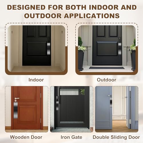 4 x 16 Inches Self Adhesive Door Push Plate,2 Pack - Black - color: Black, size: 4 x 16 Inch