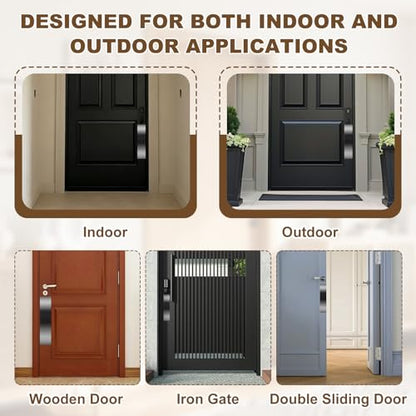 4 x 16 Inches Self Adhesive Door Push Plate,2 Pack - Black - color: Black, size: 4 x 16 Inch