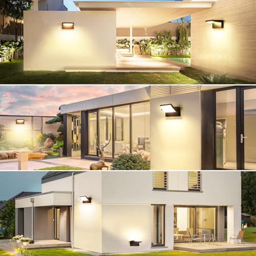 40W Outdoor LED Wall Light with 350° Rotatable Panel - color: 1/40w/3000k/Black