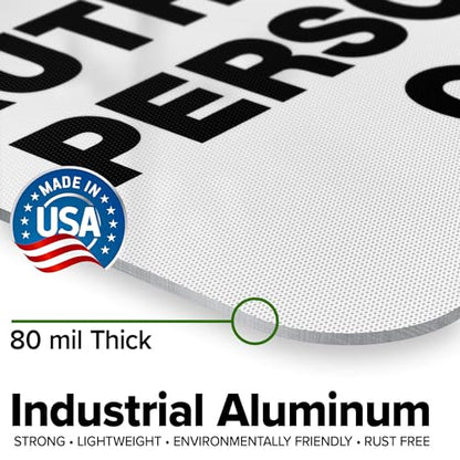 Restricted Area Authorized Personnel Only Sign, 18x24 Inches, 3M EGP - size: 18x24 Reflective Aluminum