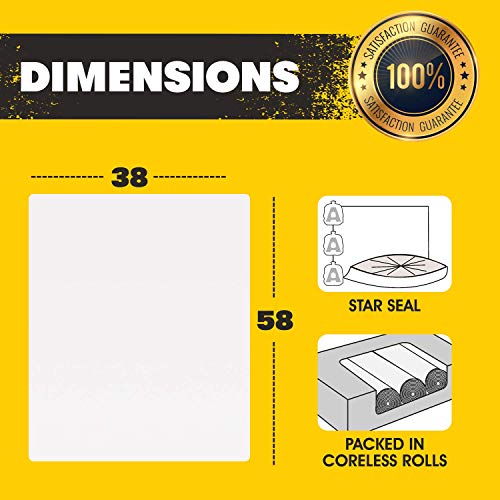 Aluf Plastics 55-60 Gallon Clear Trash Bags - 100 Bags, 1.5 Mil Equivalent
