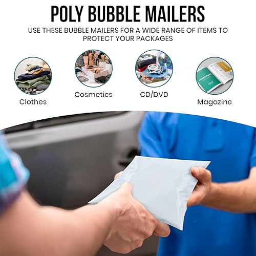 Levex - #5 10.5" x 16" [5 Pack) Poly Bubble Mailers, Padded Envelope Mailers, Packing Envelope & Mailing Bags for Shipping - size: #5 (10.5" x 16")