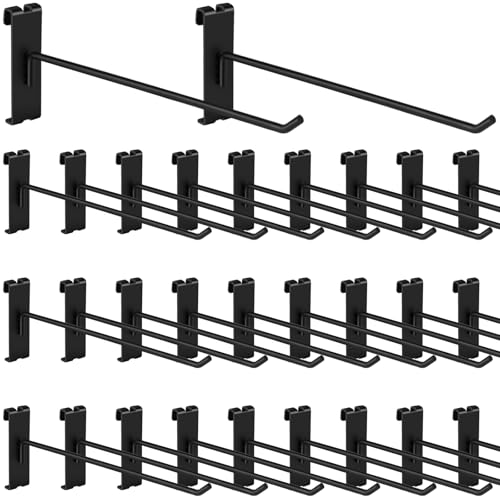 20Pcs Gridwall Hooks, Metal Grid Panel Hanging Peg Hooks, Grid Wall Accessory for Clothes Storage, Home Organization, Retail Display (Black, 10"/25Cm) - color: Black, size: 10"/25Cm