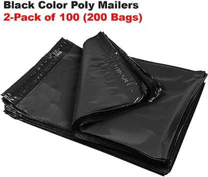 iMBAPrice Black Poly Mailers 7.5x10.5 Inch 200 Pack I Size #2 Self-Seal, Waterproof Shipping Envelopes, Tear-Resistant, For Clothing & Small Business Packaging - color: Black, size: 7.5" X 10.5"