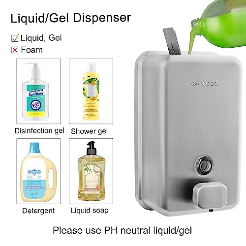 Wall Mounted Commercial Soap Dispenser Bathroom, Vertical Brushed - color: Vertical Brushed