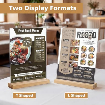 Comix 8.5x11 Inch Acrylic Sign Holder with Wood Base, 12 Pack Flyer Holder - size: 12 Pack 8.5x11 inches (T/L)