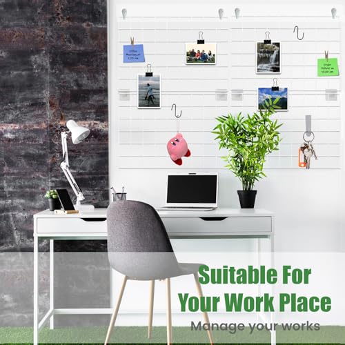 CIKLCIX Wire Wall Grid Panel Set of 2, Photo Display Board & Memo Board - color: White, size: 2 Pack