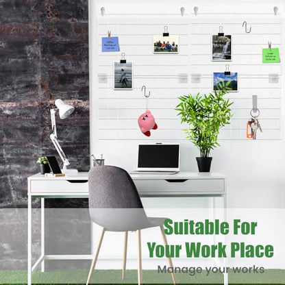 CIKLCIX Wire Wall Grid Panel Set of 2, Photo Display Board & Memo Board - color: White, size: 2 Pack