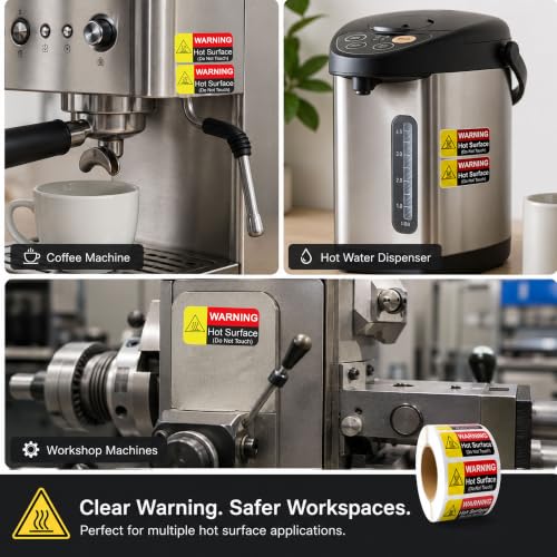 Hot Surface Warning Labels Do Not Touch Hot Caution Hot Flame Stickers