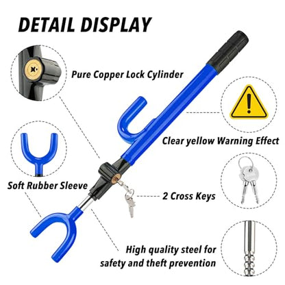 CARTMAN Adjustable Steering Wheel Lock, Anti-Theft Security Device, Blue - color: Blue