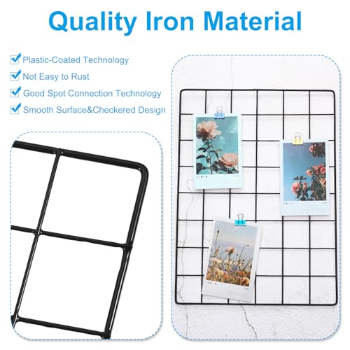 PATIKIL Wall Grid Panel Metal Wire Photo 10x10 White 4Pcs - color: White, size: 10x10inch