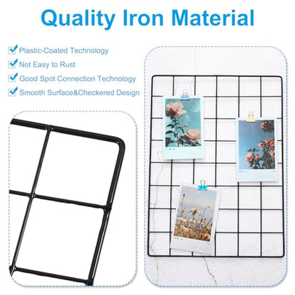 PATIKIL Wall Grid Panel Metal Wire Photo 20x12 Black 4Pcs - color: Black, size: 20x12inch