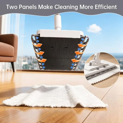 2‑in‑1 Snap Grip Mini Mop with 5 Reusable Cloths, Zero Touch No Wash Lazy Mop, Suitable for Wet/Dry Floors, House Wall, Windows, Corners,Versatile and Efficient - size: Mini Mop with 5 Reusable Cloths