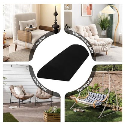 Recliner Foot Pillow, High-Resilience Foam Half-Moon Pillow for Sleeping - color: Black