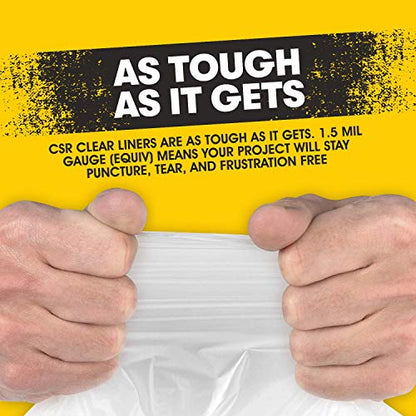 Aluf Plastics 55-60 Gallon Clear Trash Bags - 100 Bags, 1.5 Mil Equivalent