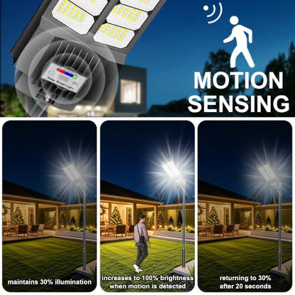 Solar Street Lights Outdoor Waterproof - Commercial Outdoor Solar Light, Fast Charging, 120pcs High Brightness LED Solar Parking Lot Lights Dusk to Dawn - size: L-1Pack