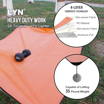 LYN Heavy Duty Emergency Blanket Survival Gear Waterproof Insulated Blanket Emergency Tarp for Camping, Hiking, Bushcraft - color: Camel