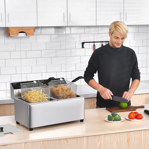 Commercial Deep Fryer with Basket, 28QT 3400W Electric Fryer for Home Use - size: 16L