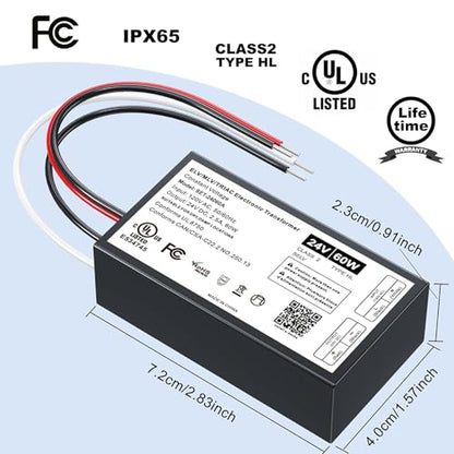 60W Dimmable LED Driver 24V, Triac/ELV/MLV AC to DC Compatible with Lutron - size: 60W24V