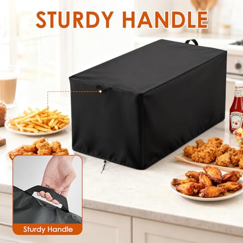 Deep Fryer Cover Compatible with Vevor Commercial Deep Fryer Single, 500D Waterproof Electric Fryers Cover with Adjustable Drawstring, 11.4" L x 20.7" W x 14" H - size: Single Fryer - 11.4" L x 20.7" W x 14" H