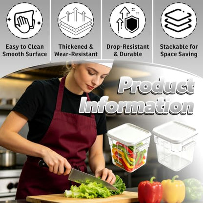 2 Pack 8QT Commercial Clear Food Storage Containers with Lid, NSF - color: White, size: 8Qt-2 Pack